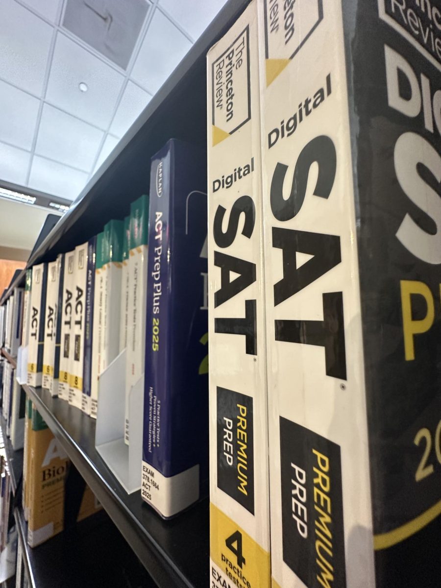 The Ela Library houses several different practice test books. Books are used often an SAT and ACT study tool, and many exist to help students. 