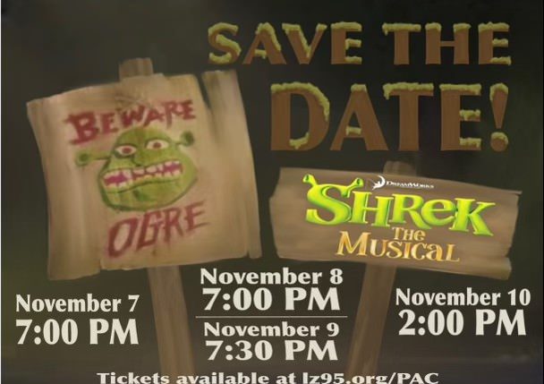 The Shrek musical will have their opening night soon as they finish up tech week. Schuring says that they have all "stepped up to the plate" to make this the best show possible.